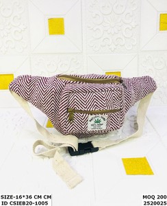 Designer Handmade Cotton Unisex Sling Bag Zipper Closure Handloom Craftsmanship Fashion for Evening Use Eco-Friendly Sustainable - Product Image 2