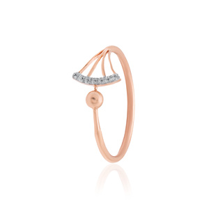 Elegante Anillo de Oro Rosa con Diamante Natural de 0.03 Quilates, Corte Brillante Redondo, Color HI, Claridad VSSI, para la Elegancia y el Estilo Diarios - Product Image 3