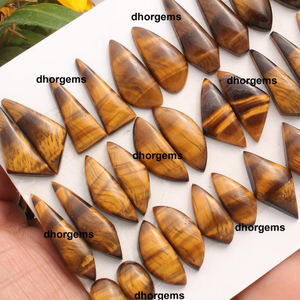 Pares de gemas de ojo de tigre pulidas de alta calidad, para pendientes, venta al por mayor, de fábrica, para fabricación de joyas - Product Image 6