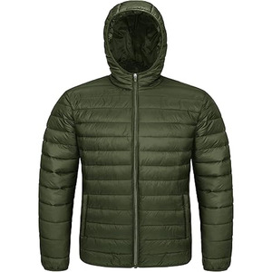 OEM ODM Custom Logo <b>Men's</b> Winter Outdoor Windproof Quilted <b>Jacket</b> Solid Hooded Puffer <b>Jackets</b> For <b>Men</b> - Product Image 1