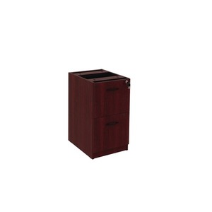 Alera ALEVA542822MY Pedestal archivador completo de 2 cajones, serie Valencia, 15,63 pulgadas. X 20.5 Pulgadas X 28.5 Pulgadas Organizador de Oficina de Madera de Caoba - Product Image 1