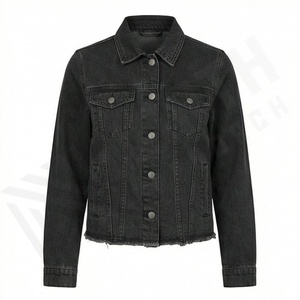 Veste en jean élégante pour femmes, boutonnée sur le devant, manches longues, taille ajustable, coupe confortable, élégante, décontractée, mode de rue - Product Image 1
