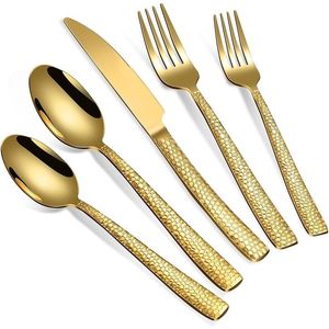 Luxury Restaurant <b>Gold</b> Spoon and Fork and Knife <b>Set</b> <b>Cutlery</b> <b>Set</b> Stainless Steel <b>Gold</b> <b>Cutlery</b> <b>Set</b> for Wedding - Product Image 2