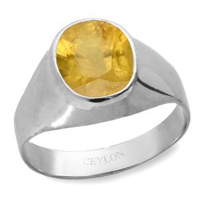 NOVAMART Fine Certified Natural Yellow Sapphire Pukhraj Gemstone <b>Rings</b> Bezel <b>Set</b> for Everyday Wear Buy Now! Wholesale Export - Product Image 1