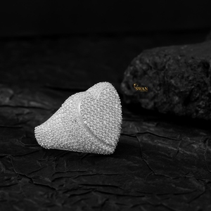 Magnifique bague cœur en or massif 10K avec diamants cultivés en laboratoire Bijoux de luxe glacés Hip Hop Cluster Cadeau parfait pour lui ou elle - Product Image 5