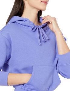 Venta al por mayor Custom1 00% algodón pesado Stringless Drop-shoulder Hoodies para mujer cordón invierno Yoga Crop Top sudaderas - Product Image 3