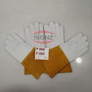 Gants de soudage TIG MIG en cuir de vache résistant à la chaleur ISONZ, gants de soudage à l'argon, gants TIG avec poignet en daim - Product Image 3