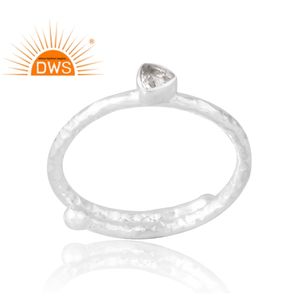 Anillo de piedras preciosas de cuarzo de cristal Natural de Plata de Ley 925 de diseño caliente joyería de diseño personalizado para mujer regalo para ella - Product Image 1