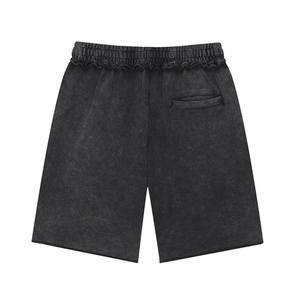 กางเกงขาสั้นผู้ชายสีดำลายกรดแบบลำลองใส่สบายมีกระเป๋าด้านหลังพิมพ์ลายดิจิตอลโลโก้ตามสั่ง - Product Image 4