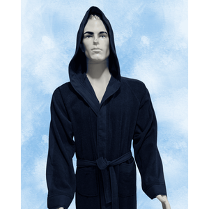 Bata de Baño Desechable de Lujo para Hombre, 100% Algodón, Refrescante, Kimono de 2 Piezas en Azul para Baño y Playa, Edición Clásica de Spa - Product Image 3