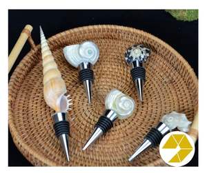 Tapón de vino de concha marina hecho a mano, decoración costera para regalos de fiesta, tapón de vino de concha marina, envío rápido a granel económico a la venta - Product Image 3