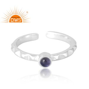 Anillo de piedras preciosas de iolita Natural de Plata de Ley 925, joyería personalizada para mujer, regalo para ella - Product Image 3