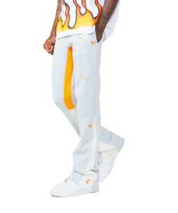 Pantalons de survêtement personnalisés pour hommes, style streetwear, en toile, style hip-hop, jambes évasées, poches superposées, style streetwear, respirant, fermeture éclair - Product Image 5