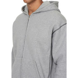 Sweat-shirt à capuche zippé pour homme, en molleton surdimensionné, vente en gros, fabrication OEM, marque privée, vêtements, marques mondiales, B2B - Product Image 2
