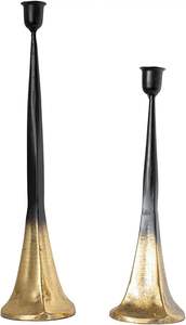 Industrial Vintage <b>Matte</b> Black & Gold Ombre Candle Holders Elegant Trumpet Base Metal Candlestick Luxury Dining <b>Table</b> Ornaments - Product Image 4