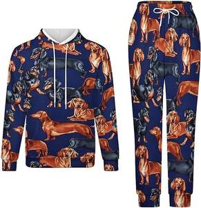 Fabricantes callejeros, venta al por mayor, sudaderas personalizadas, Sudadera con capucha y pantalones de chándal bordados con apliques de talla grande, traje para hombre - Product Image 2