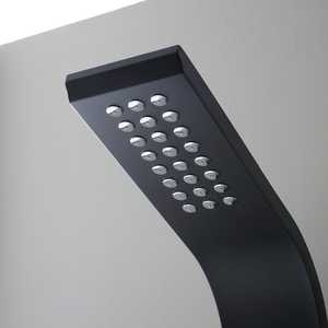 <b>Black</b> Aluminum Hydromassage <b>Shower</b> Panel with Rain <b>Shower</b> Head for Bathroom <b>Sets</b> - Product Image 6