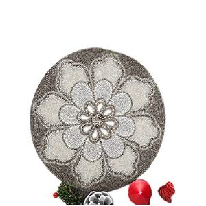 Direct Factory Sale of Handmade Cotton <b>Placemats</b> Red Shaded Combination Color Design Glass <b>Beads</b> Embroidered Kitchen Wholesale - Product Image 4