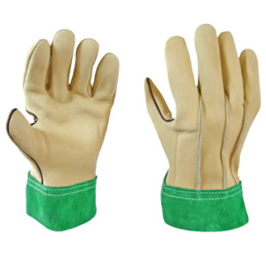 ถุงมือเชื่อมหนังวัวแบบแยกลายหนังแบบพรีเมี่ยมป้องกันความร้อนจากประกายไฟการป้องกันมืออุตสาหกรรมการใช้งานอย่างปลอดภัย - Product Image 4