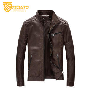 Venta al por mayor de chaqueta de cuero de invierno por encargo de los hombres de alta calidad con cierre de cremallera y patrón de camuflaje estilo formal - Product Image 1