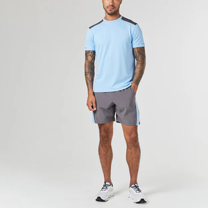 T-shirts solides d'été de qualité supérieure personnalisés à manches courtes respirant tenues de survêtement en Spandex/Polyester de haute qualité - Product Image 1