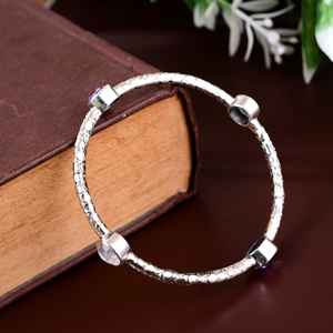 Hermoso diseño, joyería de amatista, pulsera de piedras preciosas facetadas de amatista de corte redondo curativo, piedra natural de Plata de Ley 925 - Product Image 4