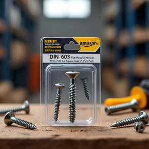 DIN 603 <b>Flat</b> Head <b>Screws</b> M10 X 100 A2 Square Head 25-Piece Pack - Product Image 3