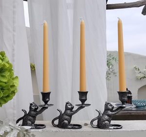 Cat Shape Metal in Aluminum Candle Holder High Quality <b>Hand</b> Carving Fancy Candle Making <b>Mold</b> - Product Image 2