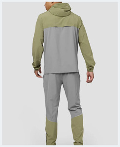 Chándal de tela de elastano/poliéster de calidad superior para hombres, conjunto de prendas de vestir exteriores informales para hombres, chándales de ajuste regular de 2017 - Product Image 4