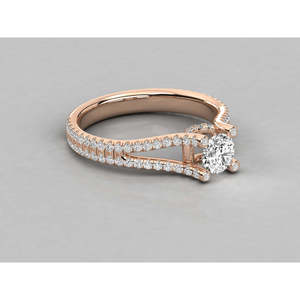 Bague Solitaire en Or 10K avec Diamant de Laboratoire Brillant, Tailles Asscher, Radiant, Émeraude, Ovale, Matériau Principal Platine, Certifié IGI - Product Image 2