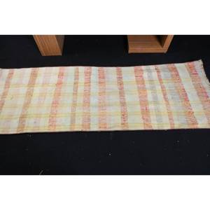 Modern 2.2x6.3ft Yellow <b>Brown</b> <b>Wool</b> Rug Turkish Patchwork Design for Entryway Hallway Living Room Bedside-Latex Backed - Product Image 3