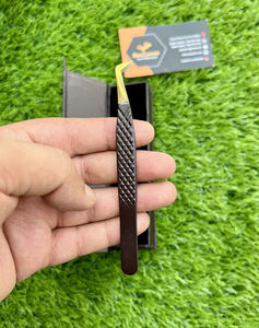 Puntas de fibra profesional Pinzas para pestañas Volumen Pinzas para pestañas Fijación fuerte Fácil de recoger Pinzas para extensión de pestañas Logotipo personalizado - Product Image 3