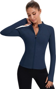 Chaquetas deportivas de yoga para mujer con cremallera, de secado rápido, para correr, de manga larga, para fitness al aire libre, para gimnasio, sudaderas con capucha, chaqueta atlética para mujer - Product Image 2