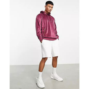 New Design Regular Sleeve Men's Pullover Winter Warm Velour Velvet Suede <b>Hoodie</b> with Customized Logo Eco-Friendly High Quality - Product Image 3