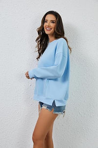 Sudadera de gran tamaño, Jersey informal de cuello redondo, Tops, camisas de manga larga, ropa de moda de otoño 2025 para mujer, diseño personalizado - Product Image 5