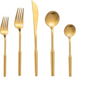 Juego de cubiertos de acero inoxidable dorado vintage de lujo para restaurante barato al por mayor a precio barato - Product Image 1