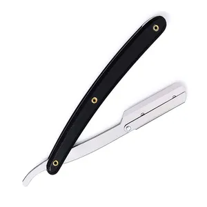 Düz jilet tek kenar tıraş bıçakları hafif ahşap saplı kesim boğaz tıraş bıçağı berber için
