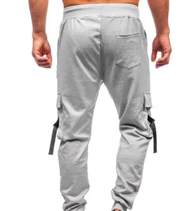 2024 Jogger de lana con logotipo personalizado, ropa de calle informal, pantalones de chándal de lana lisos de corte holgado, pantalones de Jogger con bolsillos de algodón para hombres - Product Image 4