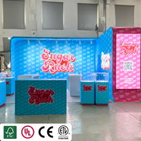 Stan Pameran Desain Khusus, Pemasangan Cepat 30 Menit, Panel Kayu Modular 10x20ft 20x20ft, Booth Pameran Dagang Mode untuk Juara