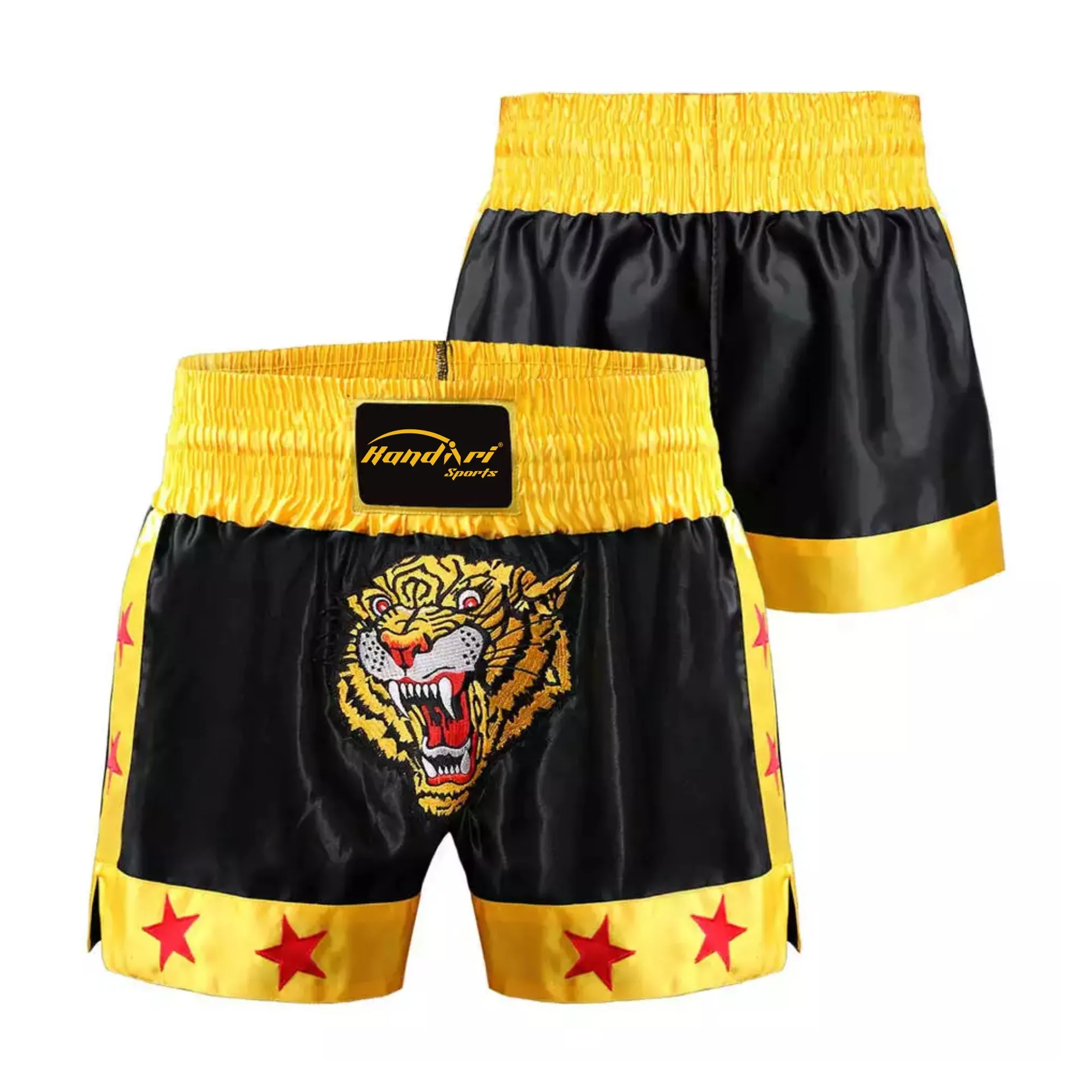 Muaythai MMA quần short màu đen bán buôn võ thuật quần áo đấm bốc chiến đấu đá ngắn đấm bốc tập thể dục phòng tập thể dục quần short logo tùy chỉnh