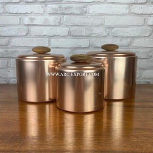 3pcs Home Kitchen Potato Oignon Ail Vegetable Keeper Tin Storage Box Brass Canister Jars Pots Food Storage Container Set - Product Image 5