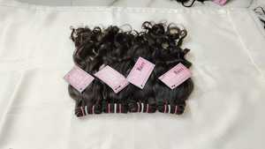 Paquetes de trama de cabello ondulado indio crudo Peluca de cabello de templo sin procesar Extensiones de cabello humano de color claro de donante único virgen 100% - Product Image 5