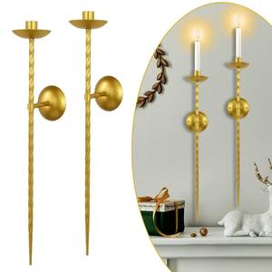 Candelabro de Pared Moderno de Lujo en Metal Negro Mate para Velas Cónicas, Decoración de Interiores para Hogar, Hotel o Bodas de Alta Gama - Product Image 3