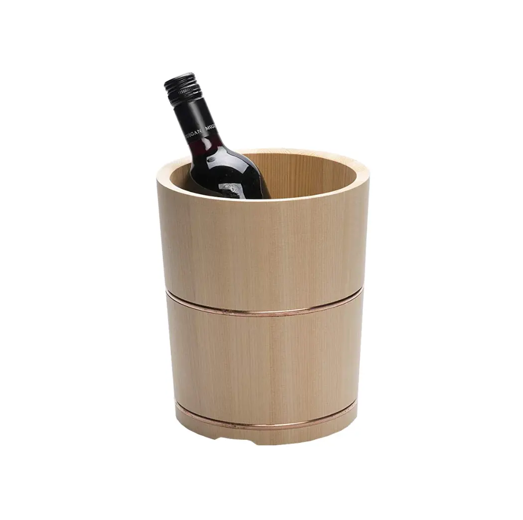 Refrigerador de vinho de madeira em aço inoxidável com isolamento colorido, balde de gelo champanhe, refrigerador de vinho com produto do vendedor