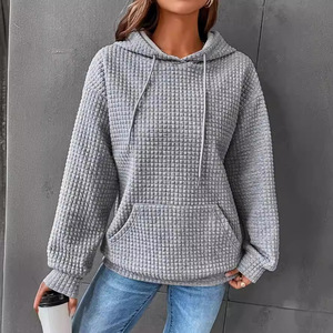 Nouveau sweat à capuche pour femme respirant décontracté à col rond à manches longues uni pour l'hiver, l'automne, l'été et le printemps - Product Image 5