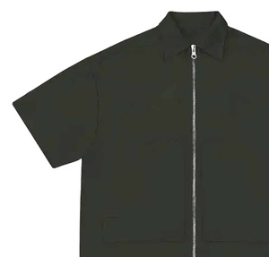 Sweat-shirt décontracté vintage pour homme, respirant, à col zippé, surdimensionné, à manches courtes pour chemise - Product Image 5