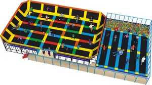 Diskon gratis desain untuk tempat bermain anak-anak, taman trampolin murah pabrik taman trampolin dalam ruangan 2024