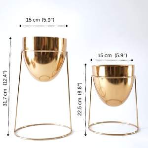 Jardinière en métal moderne et élégante avec support pour la décoration de jardin, de bureau et de balcon disponible à bas prix - Product Image 3