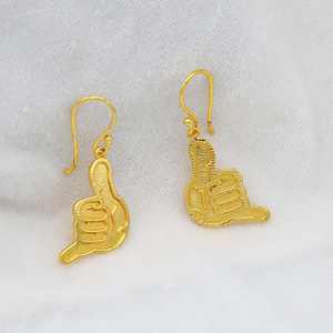 Pendientes de gota en forma de mano de oro minimalista de 14 quilates Joyería de oreja apilable chapada en oro de 18 quilates Regalo perfecto de moda exclusivo para ella - Product Image 5