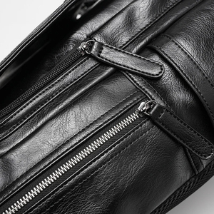 Classic Genuine Leather <b>Laptop</b> <b>Backpack</b> Unisex Softback 20-39L Zipper Hasp Closure Durable Daily Use - Product Image 6
